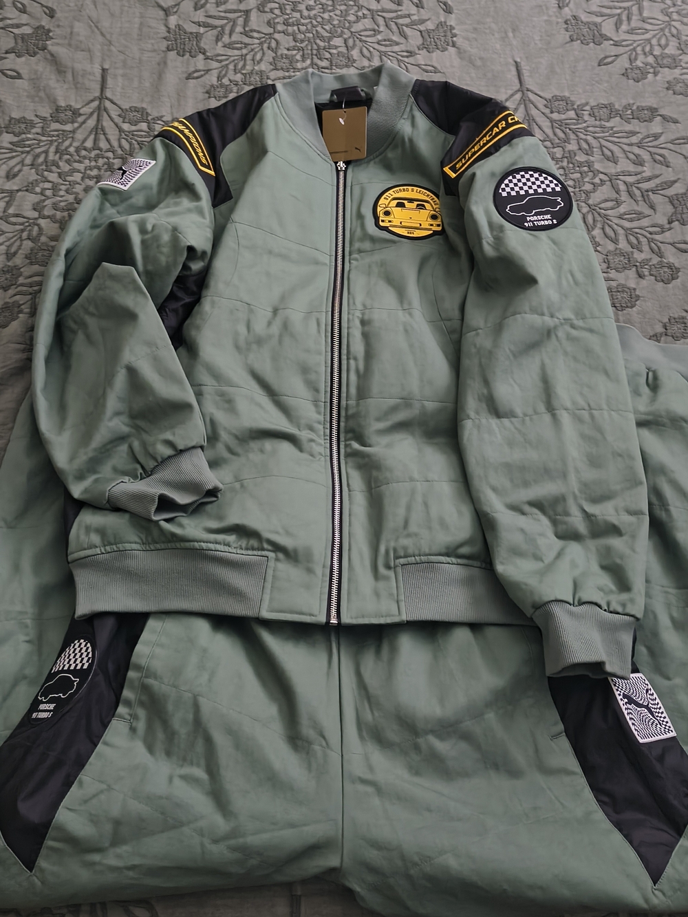 Puma Olive Green and Black Racing Patch Set